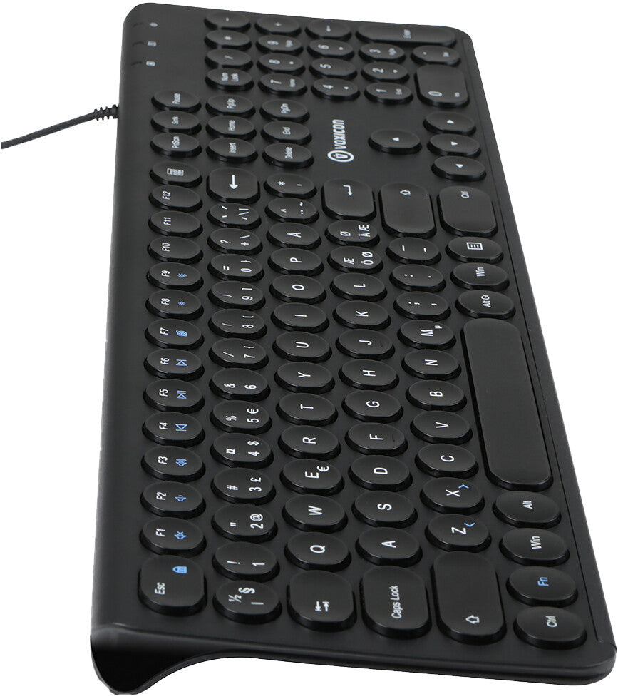 Voxicon DK-282W-B tangentbord Kontor USB QWERTY Nordic Svart