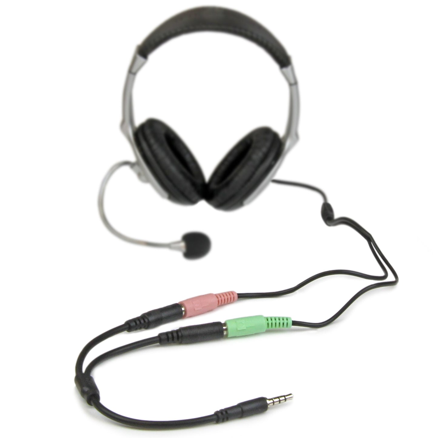 StarTech.com Headset-adapter för headset med separata hörlurs-/mikrofon-kontakter - 3,5 mm 4-polig till 2x 3-polig 3,5 mm M/F
