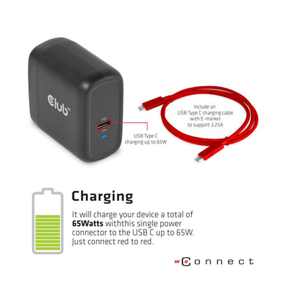 CLUB3D CSV-1564W65 dockningsstationer för bärbara datorer Dockning USB 3.2 Gen 1 (3.1 Gen 1) Type-C Svart