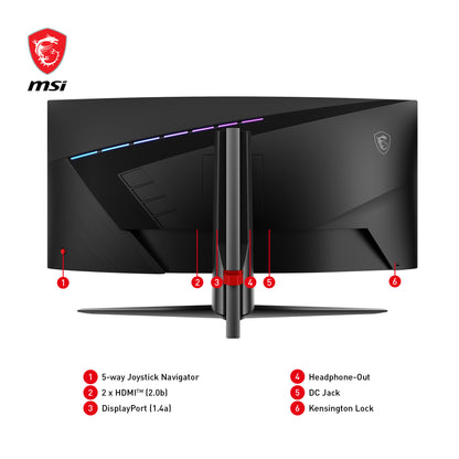 MSI MAG 345CQRDE platta pc-skärmar 86,4 cm (34") 3440 x 1440 pixlar UltraWide Dual Quad HD Svart