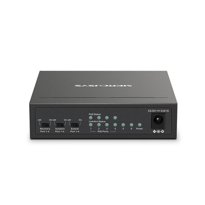 Mercusys MS106LP nätverksswitchar hanterad Fast Ethernet (10/100) Strömförsörjning via Ethernet (PoE) stöd Svart