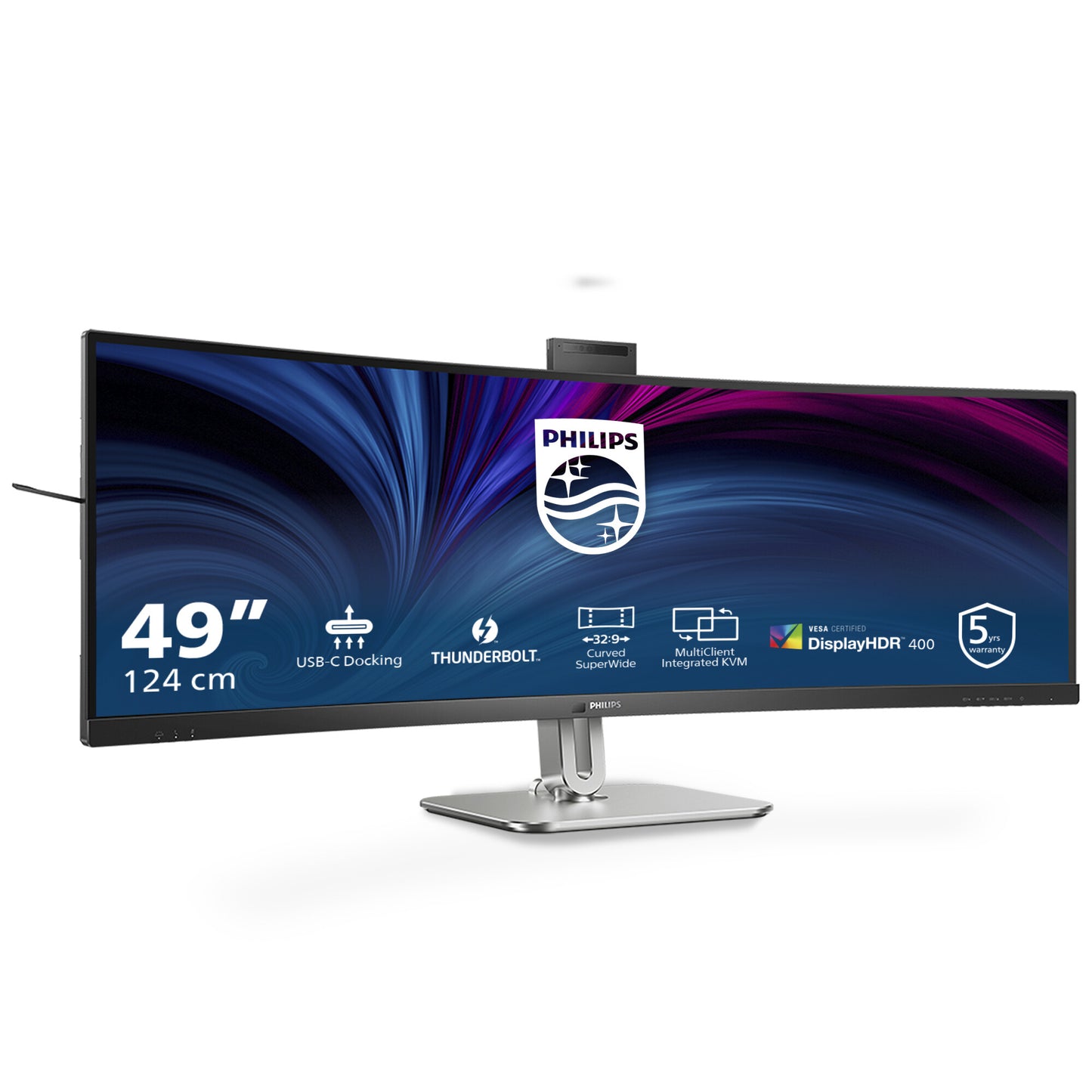 Philips 49B2U6903CH/00 platta pc-skärmar 124,5 cm (49") 5120 x 1440 pixlar Dual QHD LCD Grå