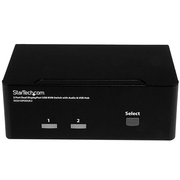 StarTech.com DisplayPort KVM-switch med 2 portar för dubbla skärmar - 4K 60 Hz
