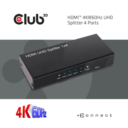 CLUB3D HDMI 2.0 UHD Splitter 4 Ports