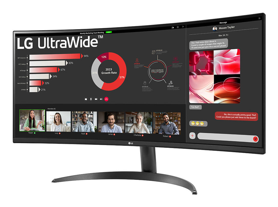 LG 34WR50QK-B platta pc-skärmar 86,4 cm (34") 3440 x 1440 pixlar Wide Quad HD Svart