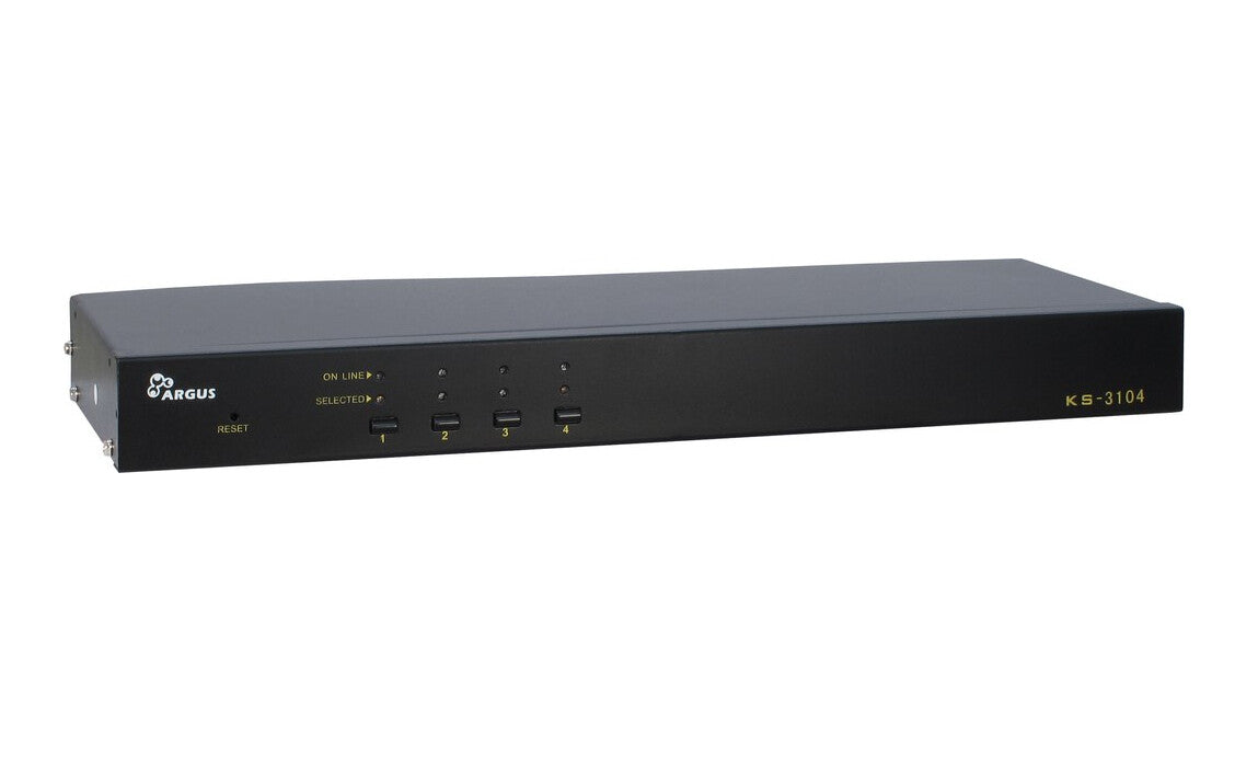 Inter-Tech KVM KS-3104 KVM-switchar Rackmontering Svart