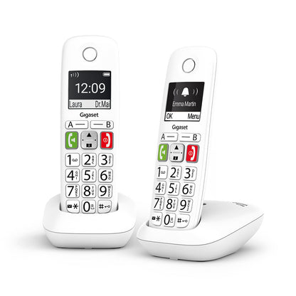 Gigaset E290 Duo Analog telefon/DECT-telefon Namn och uppringnings-ID Vit