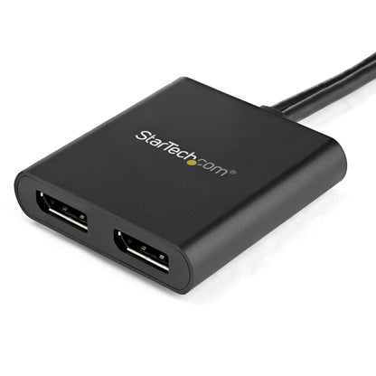 StarTech.com DisplayPort 1.2-splitter för dubbla bildskärmar, DisplayPort till 2x DP-adapter för flera bildskärmar, dubbel 4K 30 Hz eller 1080p 60 Hz MST-hubb för dator, USB-bussdriven - Endast för Windows