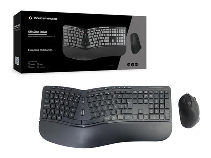 Conceptronic ORAZIO02PT tangentbord Mus inkluderad Kontor RF Trådlös QWERTY Portugisisk Svart