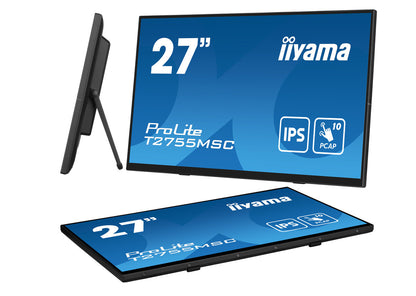 iiyama ProLite T2755MSC-B1 platta pc-skärmar 68,6 cm (27") 1920 x 1080 pixlar Full HD LED Pekskärm Bordsskiva Svart