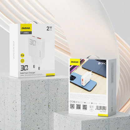 Laddsladd Adapter 30Watt 1x USB-C 1x USB-A till Lightning kabel