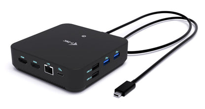 i-tec USB-C DP Dual HDMI Docking Station with Power Delivery 100 W + Universal Charger 100W Kabel USB 3.2 Gen 2 (3.1 Gen 2) Type-C Svart