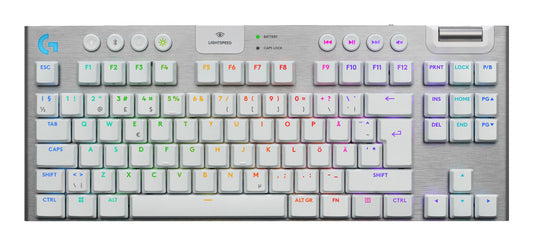 Logitech G G915 X LIGHTSPEED tangentbord Spela USB + RF Wireless + Bluetooth QWERTY Nordic Vit
