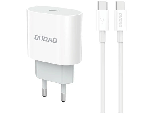 Laddsladd adapter 20W (1m USB-C till USB-C) Vit