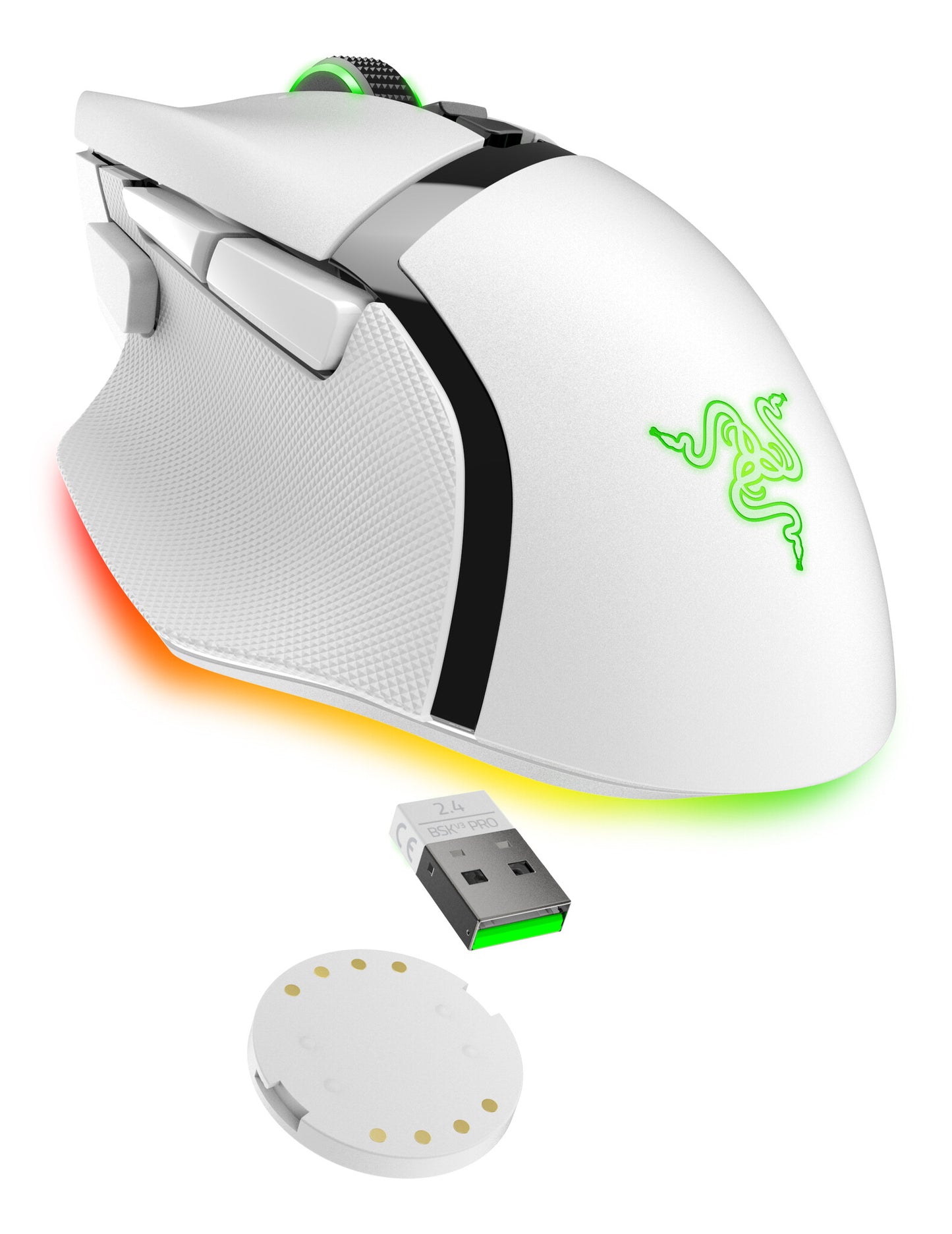 Razer Basilisk V3 Pro datormöss Spela högerhand RF Wireless + Bluetooth + USB Type-C Optisk 30000 DPI