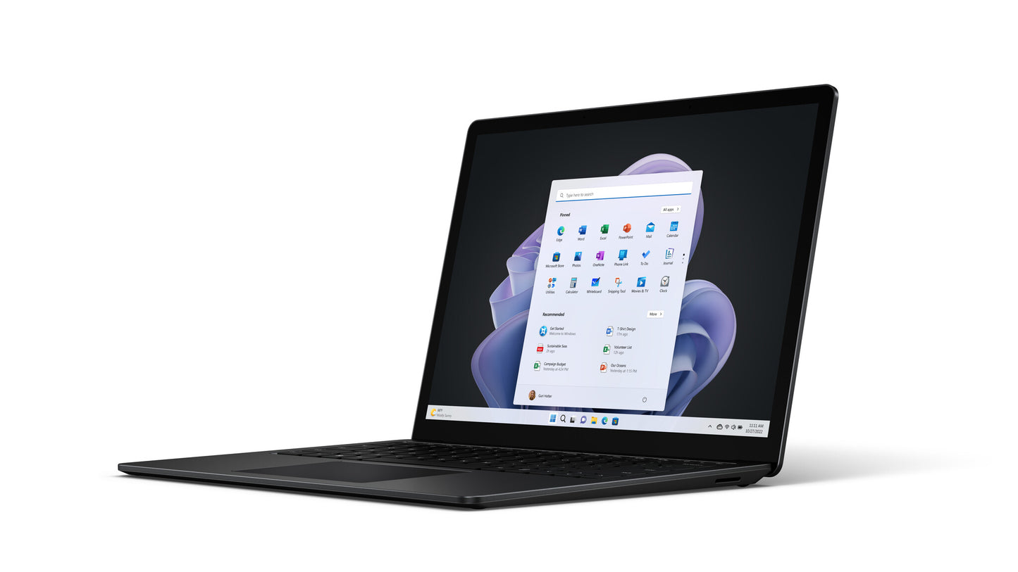 Microsoft Surface Laptop 5 Intel® Core™ i5 i5-1245U Bärbar dator 34,3 cm (13.5") Pekskärm 8 GB LPDDR5x-SDRAM 512 GB SSD Wi-Fi 6 (802.11ax) Windows 10 Pro Svart