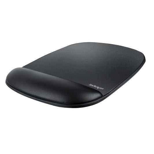 StarTech.com Musmatta med handstöd, 17 x 18 x 2 cm, ergonomisk musmatta med handledsstöd, skrivbordshandledsdyna med halkfri PU-bas, vadderade gelmusmatta med handledsstöd