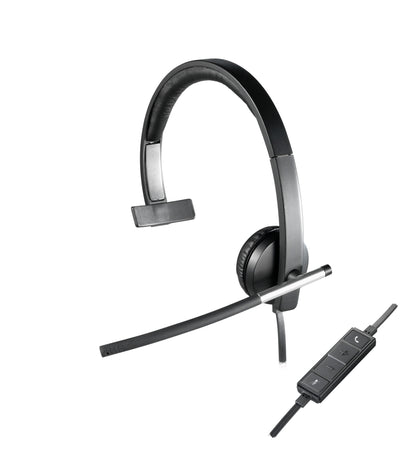 Logitech 981-000514 hörlur och headset Kabel Huvudband Kontor/callcenter USB Type-A Svart, Silver