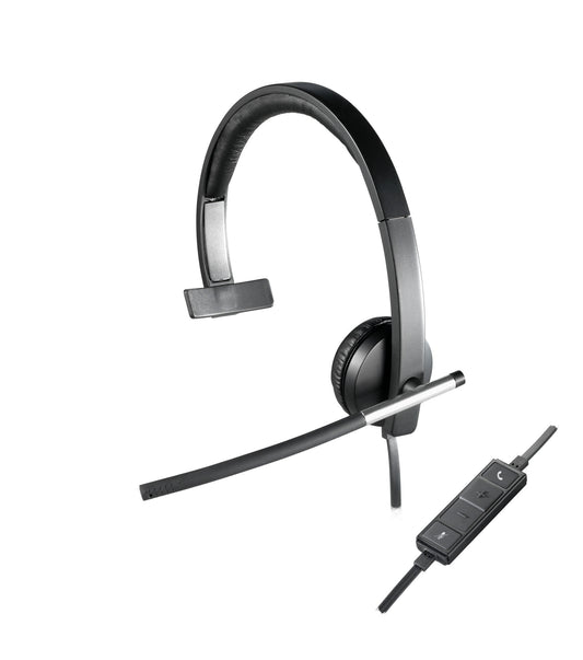 Logitech 981-000514 hörlur och headset Kabel Huvudband Kontor/callcenter USB Type-A Svart, Silver