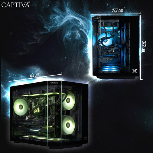 CAPTIVA PC Highend Gaming R90-031 (Ryzen 7 5700X/RTX5070 12GB GDDR7/SSD 1TB/32GB/WLAN/Windows 11 Home 64-bit) AMD Ryzen™ 7 DDR4-SDRAM NVIDIA GeForce RTX 5070 Svart
