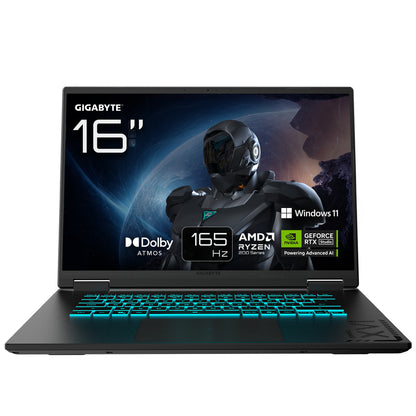 GIGABYTE GAMING A16 3VHK3EE893SH bärbara datorer AMD Ryzen™ 7 260 Bärbar dator 40,6 cm (16") WUXGA 16 GB DDR5-SDRAM 512 GB SSD NVIDIA GeForce RTX 5060 Wi-Fi 6E (802.11ax) Windows 11 Home Svart