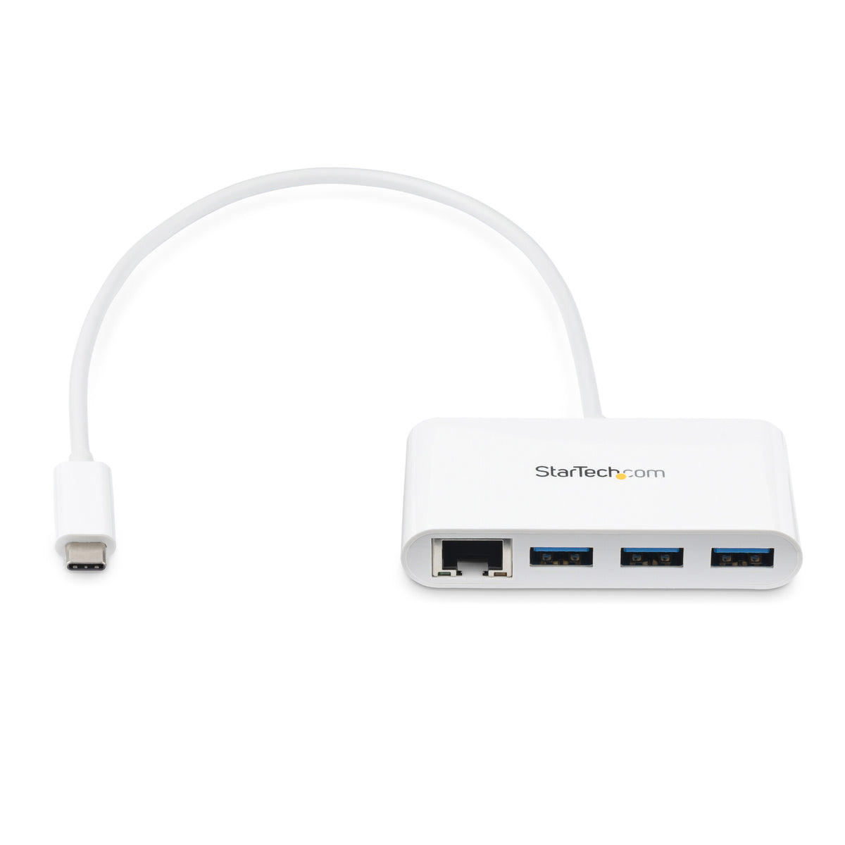 StarTech.com USB-C-hubb med 3 portar och Gigabit Ethernet - USB-C till 3x USB-A - USB 3.0-hubb - 5Gbps - vit