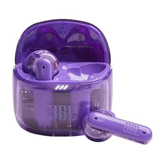 JBL Tune Flex Ghost Edition Headset True Wireless Stereo (TWS) I öra Samtal/musik Bluetooth Lila, Translucent