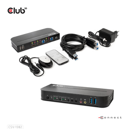 CLUB3D CSV-1382 KVM-switchar Svart