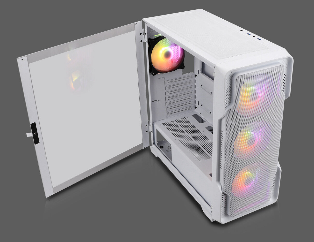 Nanoxia DS-9ARGB-W datorväskor Midi Tower Vit