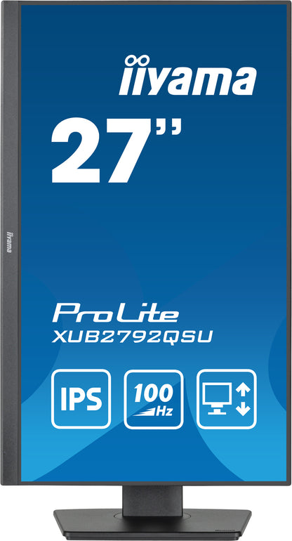 iiyama ProLite XUB2792QSU-B6 platta pc-skärmar 68,6 cm (27") 2560 x 1440 pixlar Quad HD LED Svart