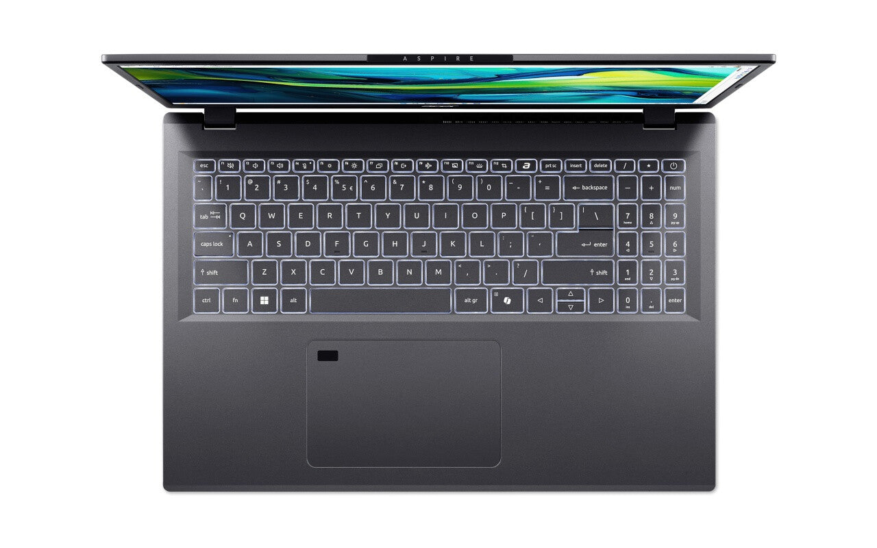 Acer Aspire A16-51GM-77G2 Intel Core 7 150U Bärbar dator 40,6 cm (16") WUXGA 16 GB DDR5-SDRAM 1 TB SSD NVIDIA GeForce RTX 2050 Wi-Fi 6E (802.11ax) Windows 11 Home Grå