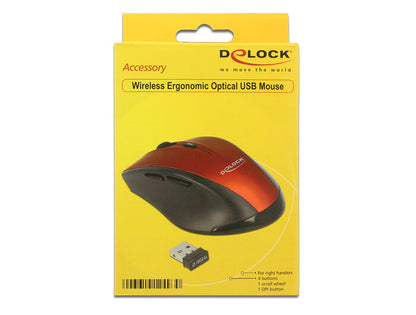 DeLOCK 12493 datormöss högerhand RF Trådlös Optisk 1600 DPI