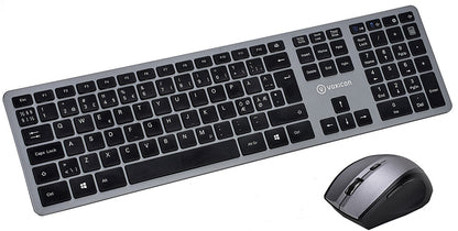 Voxicon 285WL tangentbord Mus inkluderad Universal RF Trådlös QWERTY Nordic Svart, Silver