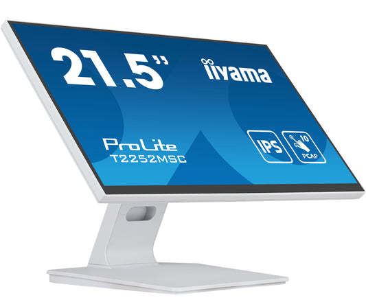 iiyama ProLite T2252MSC-W2 platta pc-skärmar 54,6 cm (21.5") 1920 x 1080 pixlar Full HD LCD Pekskärm Bord Vit