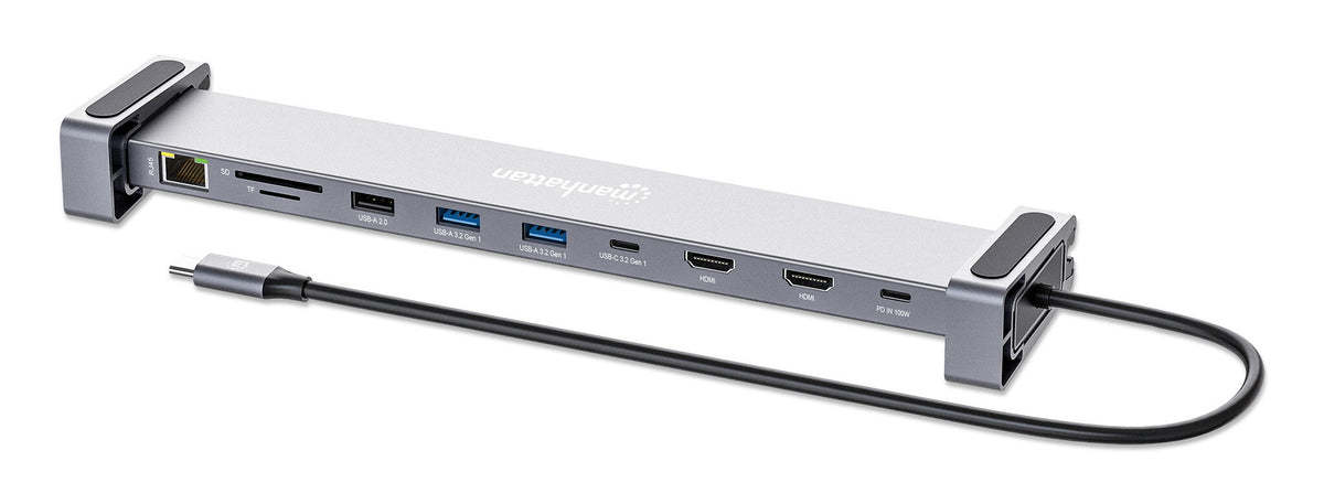 Manhattan 190398 dockningsstationer för bärbara datorer Kabel USB 3.2 Gen 1 (3.1 Gen 1) Type-C Grå