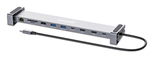 Manhattan 190398 dockningsstationer för bärbara datorer Kabel USB 3.2 Gen 1 (3.1 Gen 1) Type-C Grå