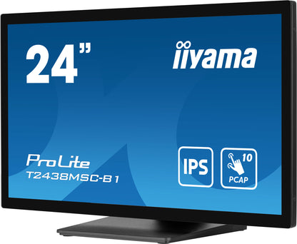 iiyama ProLite T2438MSC-B1 platta pc-skärmar 60,5 cm (23.8") 1920 x 1080 pixlar Full HD LED Pekskärm Svart
