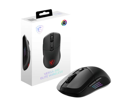 MSI VERSA 300 ELITE WIRELESS datormöss Spela högerhand RF Wireless + Bluetooth + USB Type-C Optisk 26000 DPI