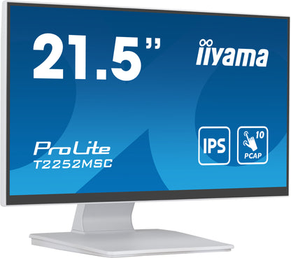 iiyama ProLite T2252MSC-W2 platta pc-skärmar 54,6 cm (21.5") 1920 x 1080 pixlar Full HD LCD Pekskärm Bord Vit