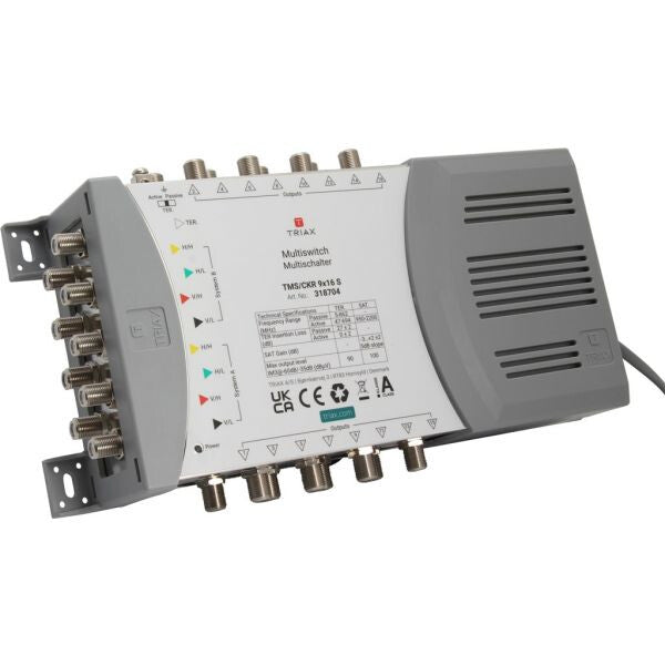 Triax TMS/CKR 9x16 S multiswitch för satellit-tv 5 ingångar 16 utgångar