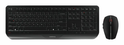 CHERRY JD-7000EU-2 tangentbord Mus inkluderad Hem / Kontor RF Trådlös QWERTY Engelsk Svart