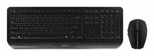 CHERRY JD-7000EU-2 tangentbord Mus inkluderad Hem / Kontor RF Trådlös QWERTY Engelsk Svart