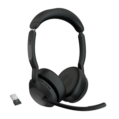 Jabra Evolve2 55 Headset Trådlös Huvudband Kontor/callcenter Bluetooth Laddningsställ Svart