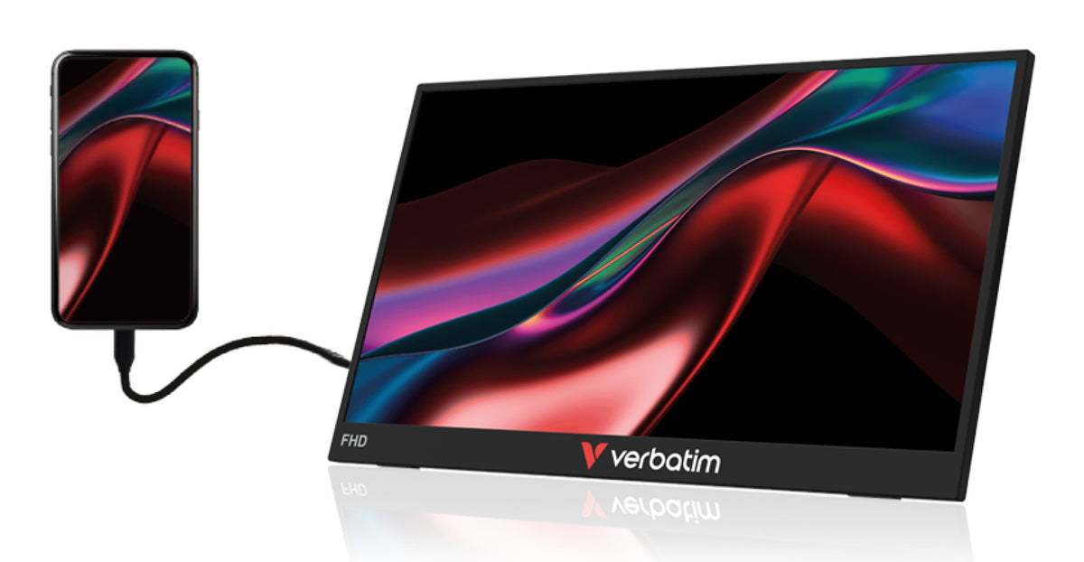 Verbatim Portable 14" FHD Touch Monitor LIGHT Bärbara monitor Svart 35,6 cm (14") LCD 1920 x 1080 pixlar