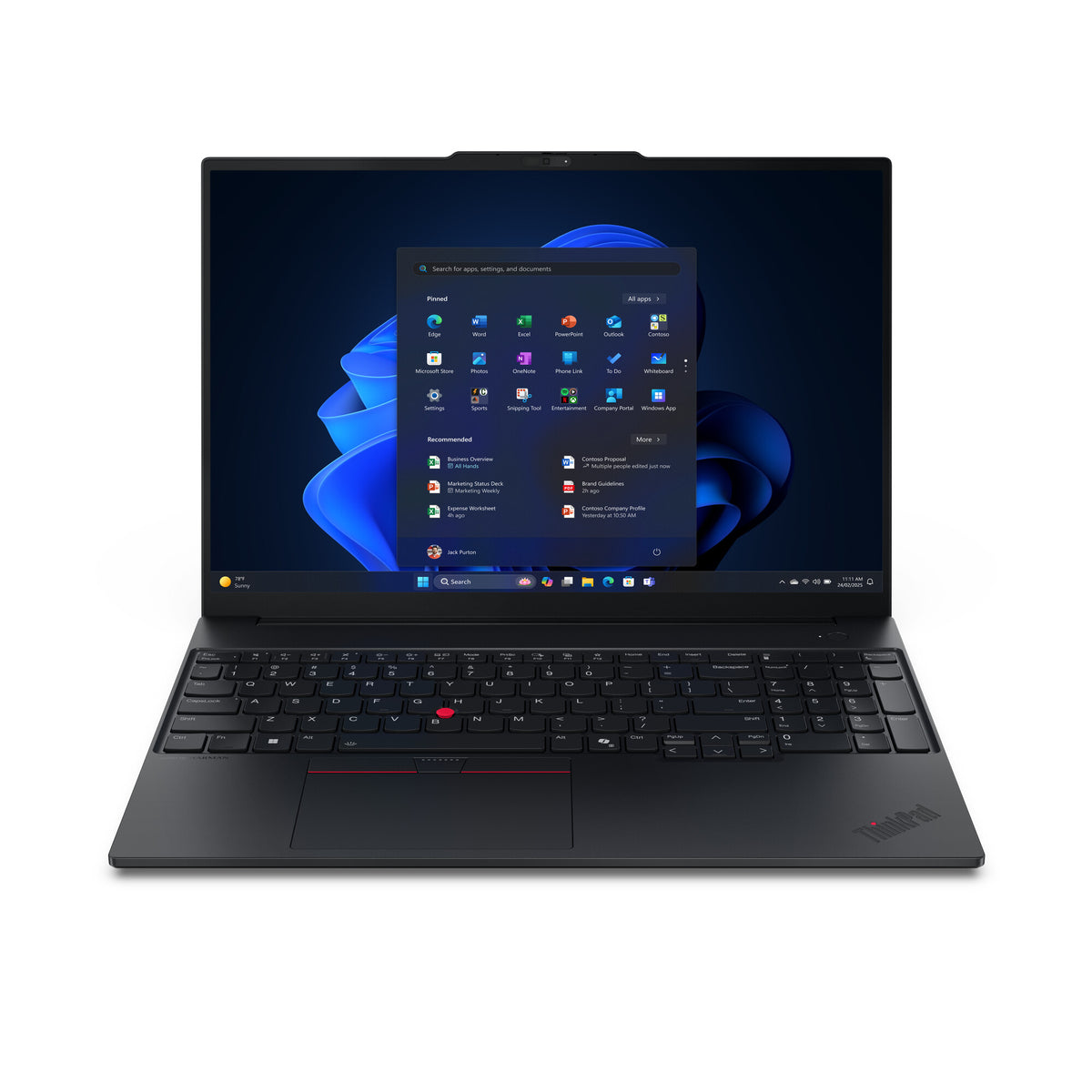 Lenovo ThinkPad E16 Gen 3 (AMD) AMD Ryzen™ 7 250 Bärbar dator 40,6 cm (16") WUXGA 16 GB DDR5-SDRAM 512 GB SSD Wi-Fi 6E (802.11ax) Windows 11 Pro tyska Svart