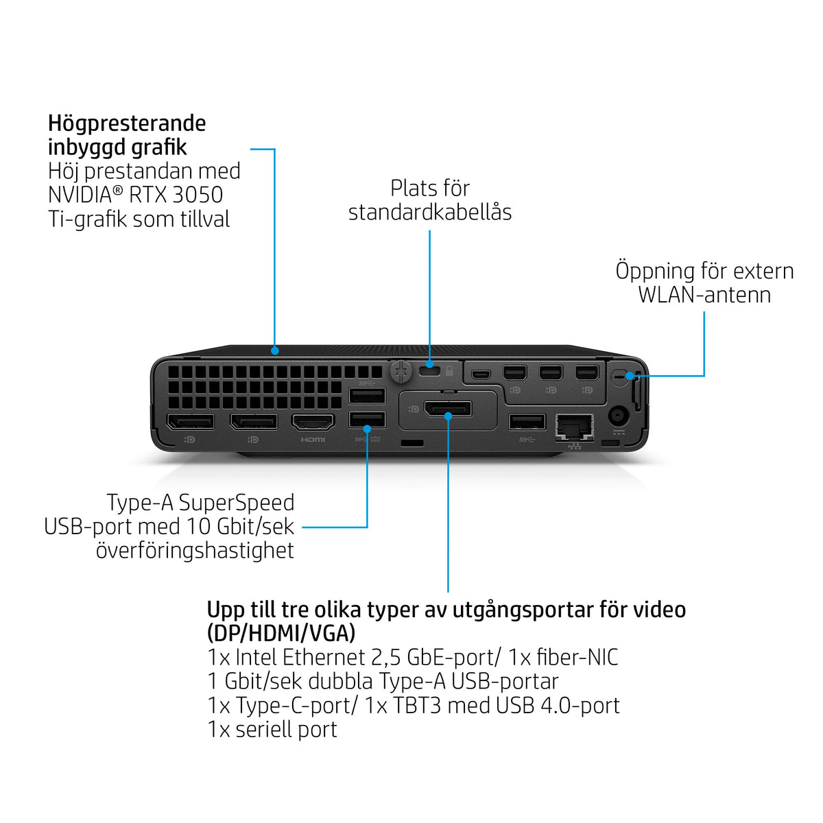 HP Elite Mini 800 G9 Intel® Core™ i7 i7-12700 32 GB DDR5-SDRAM 512 GB SSD Windows 11 Pro Mini PC Mini-PC Svart