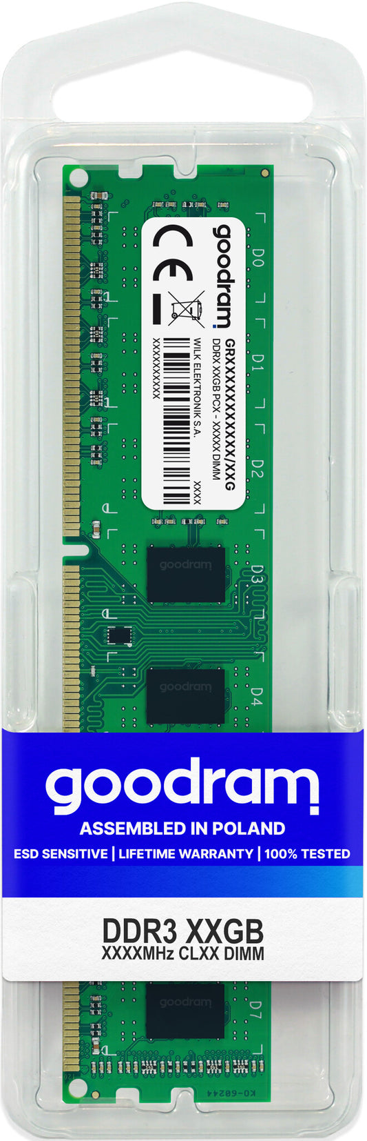 Goodram GR1600D364L11/8G RAM-minnen 8 GB 1 x 8 GB DDR3 1600 MHz