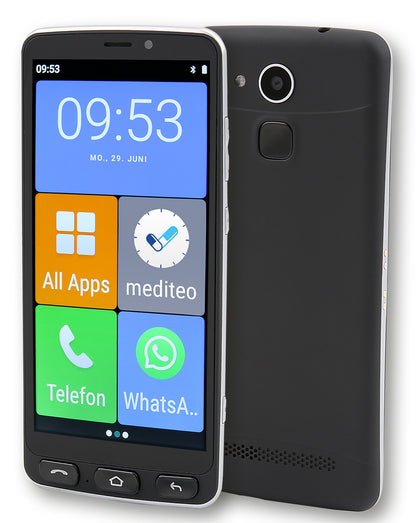 Olympia Neo schwarz 14 cm (5.5") Dubbla SIM-kort Android 10 4G USB Type-C 2 GB 16 GB 2400 mAh Svart, Silver