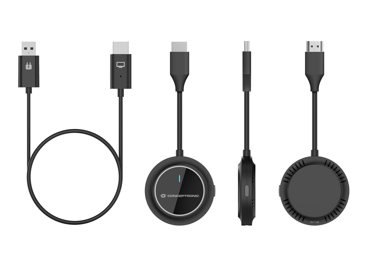 Conceptronic ATHERIC02B trådlös bildskärmsadapter HDMI/USB Full HD Dongel