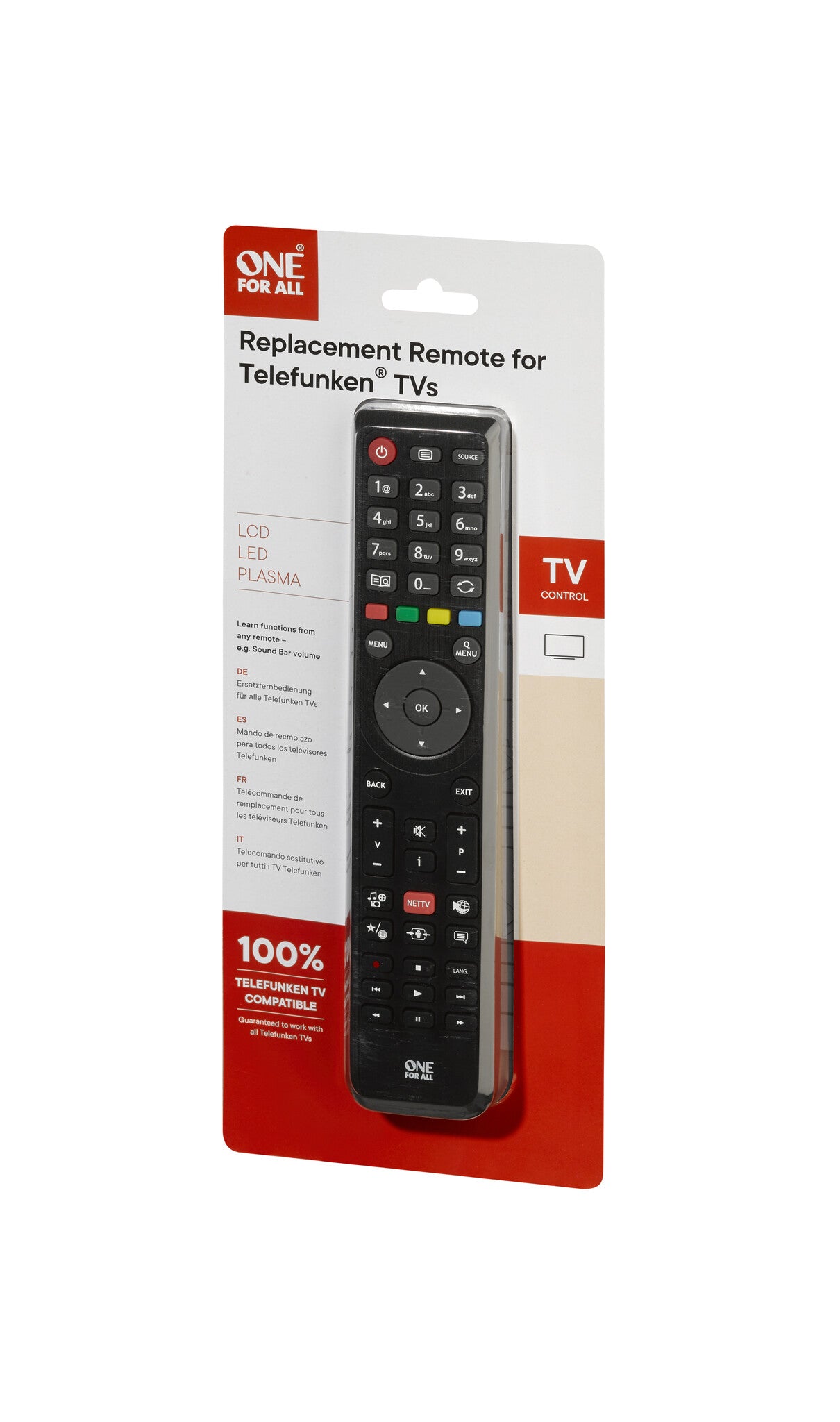 One For All TV Replacement Remotes alternativ TV-fjärrkontroll Telefunken